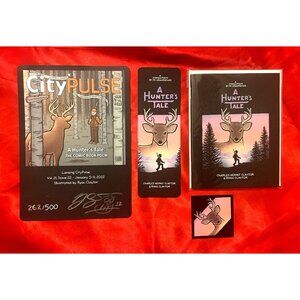 Hunter’s Tale Comic Poem Ltd Ed #262/500 + Bookmark, Sticker, City Pulse Mint